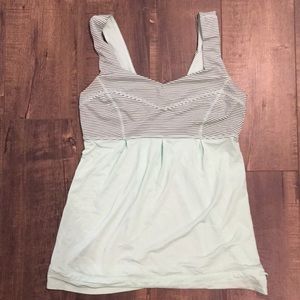 Lululemon Tame Me Tank mint green black stripes